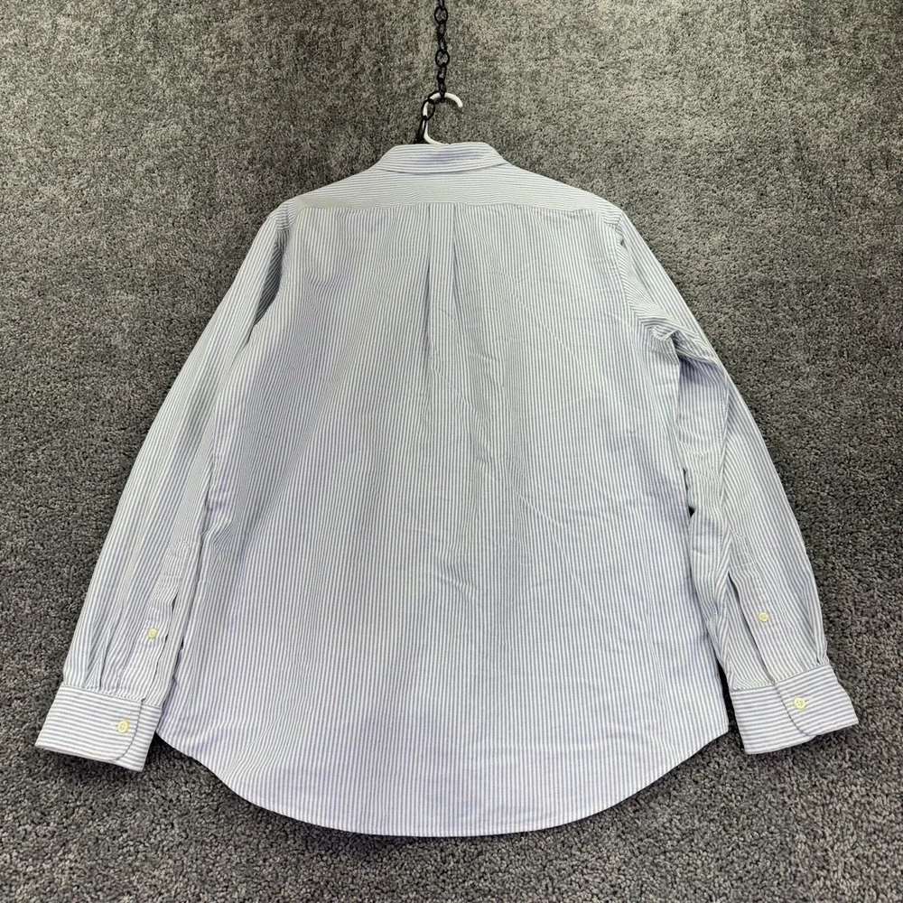 Polo Ralph Lauren Shirt Mens Large Blue Striped Long Sleeve Button Down Classic